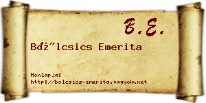 Bölcsics Emerita névjegykártya